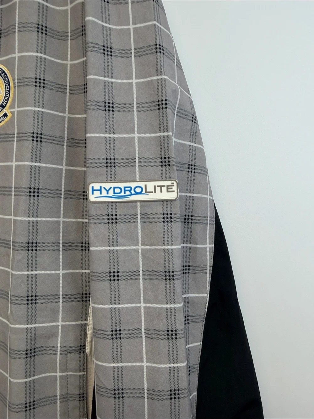 FootJoy HydroLite Gray Plaid Waterproof Golf Rain Jacket PGA Logo XL